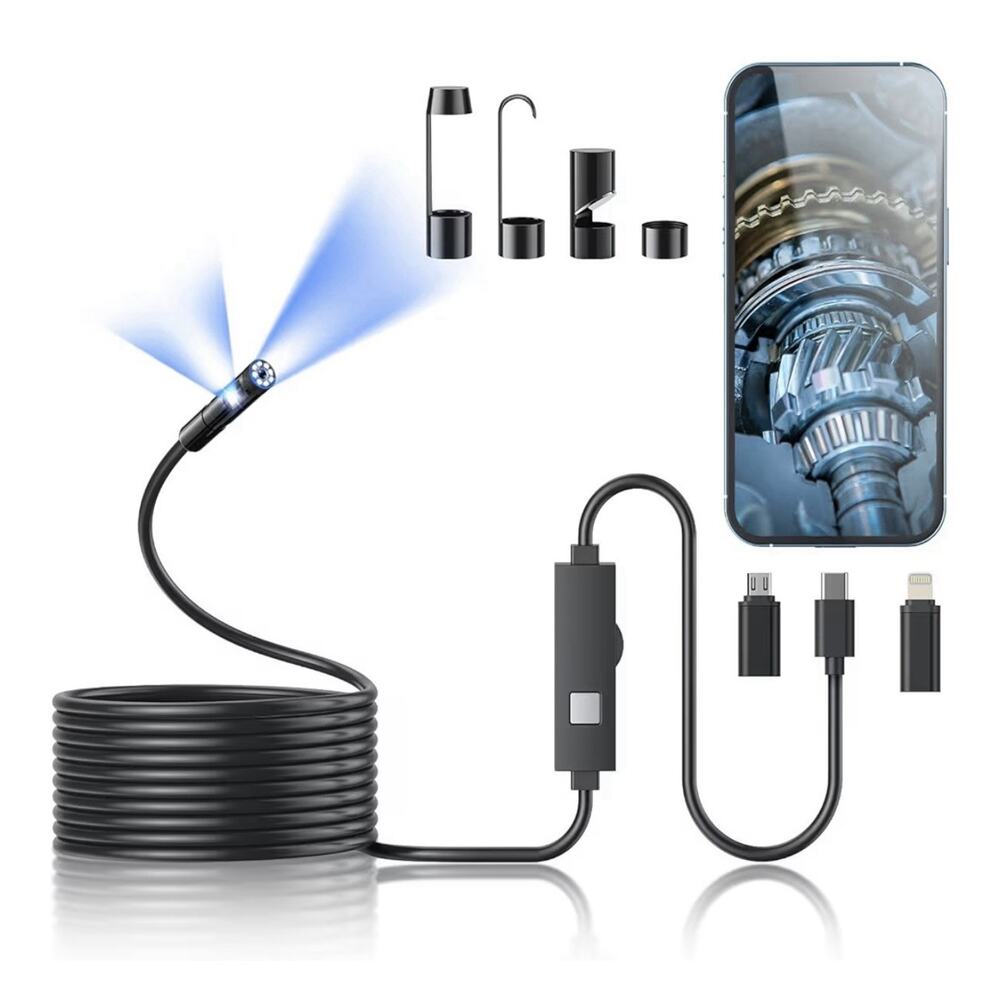1920P HD Endoscope Camera 16.4ft Borescope LED Light iPhone Android Waterproof